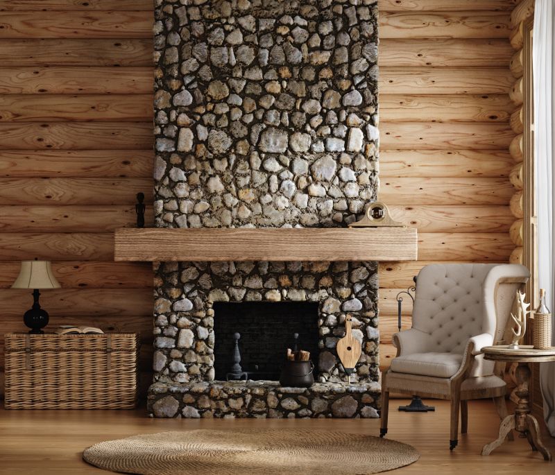 Rustic Stone Mantel